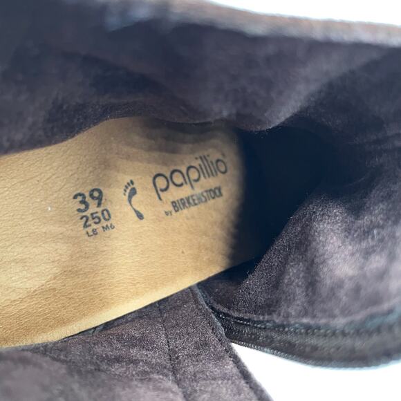 Papillio Birkenstock Ebba Wedge Booties Brown Suede Zip Ankle Sz 39 / 8 - Picture 10 of 10